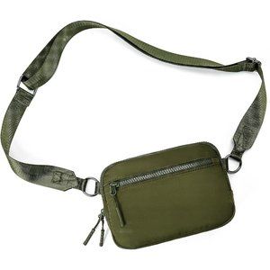 Women Nylon Green Small Crossbody Bags with Adjustable Strap
